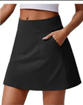 BirdieGirl Clubhouse High Waist  A-line Golf Skirt - Black