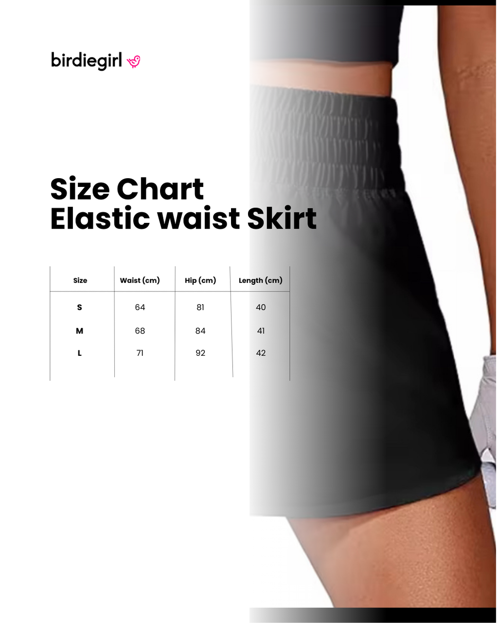 High waist Elastic skirt - White