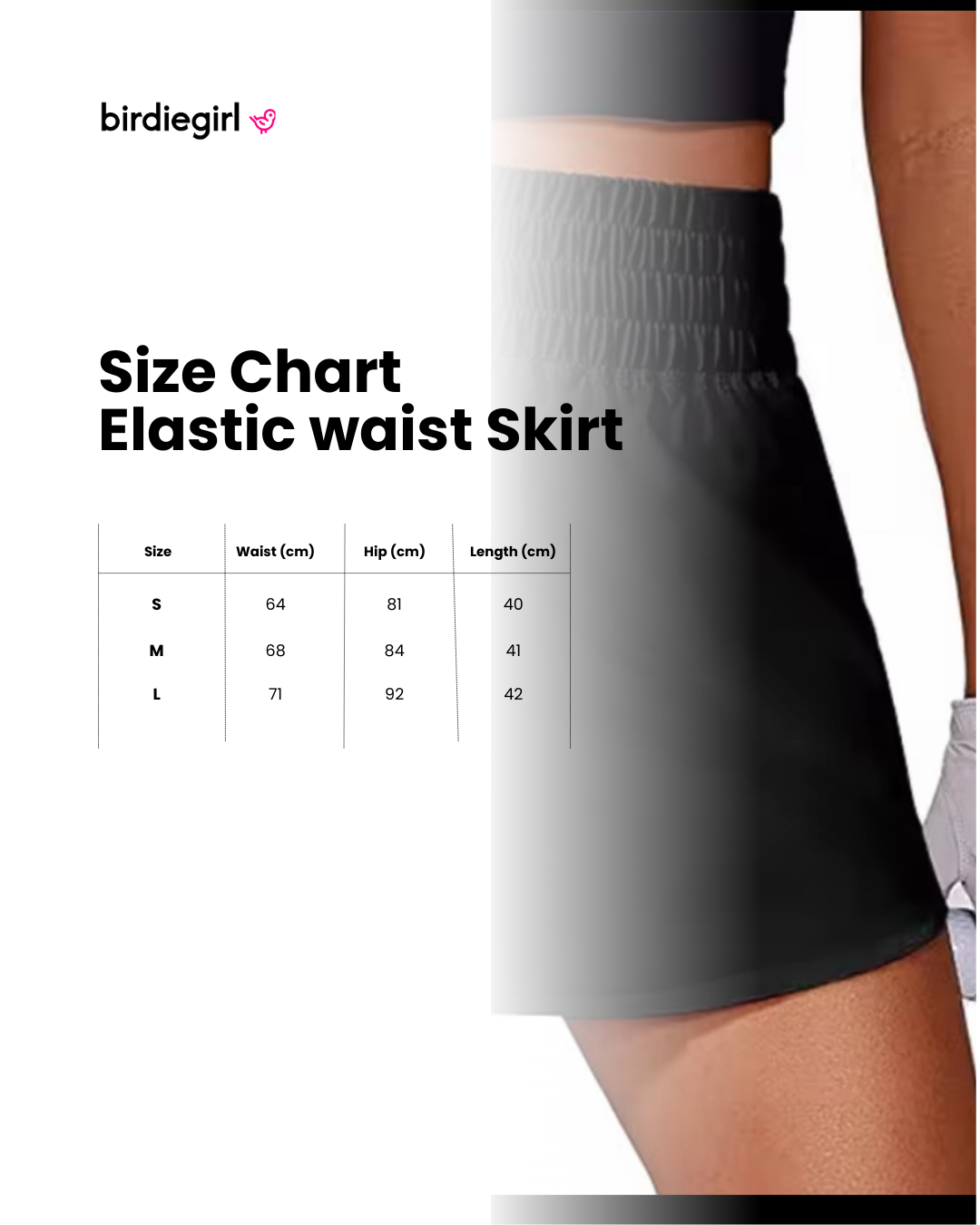 High waist Elastic skirt - White