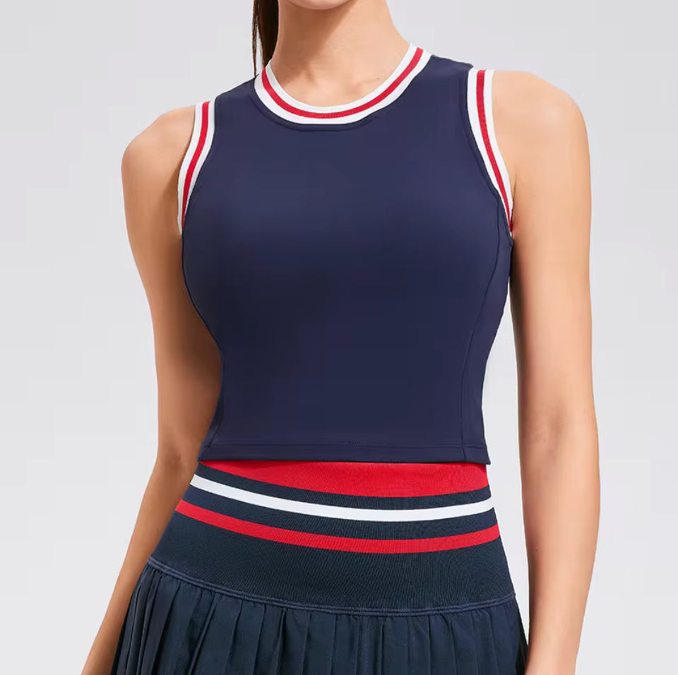 Crop vest - padded  - Navy