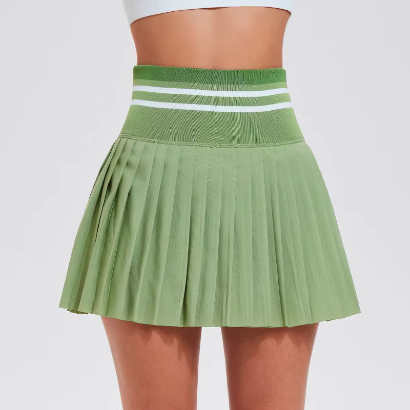 High waisted pleated skirt - Matcha