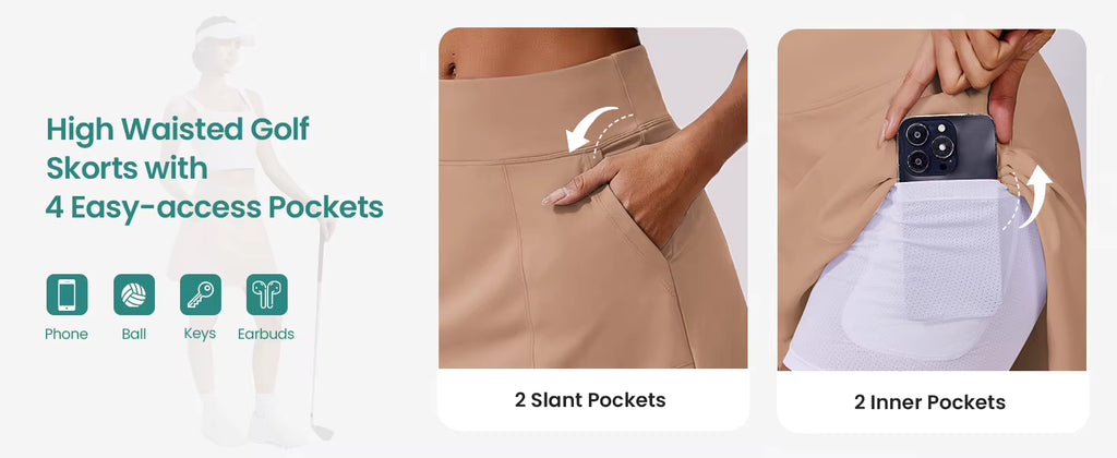 High Waisted Golf Skirt - Pink