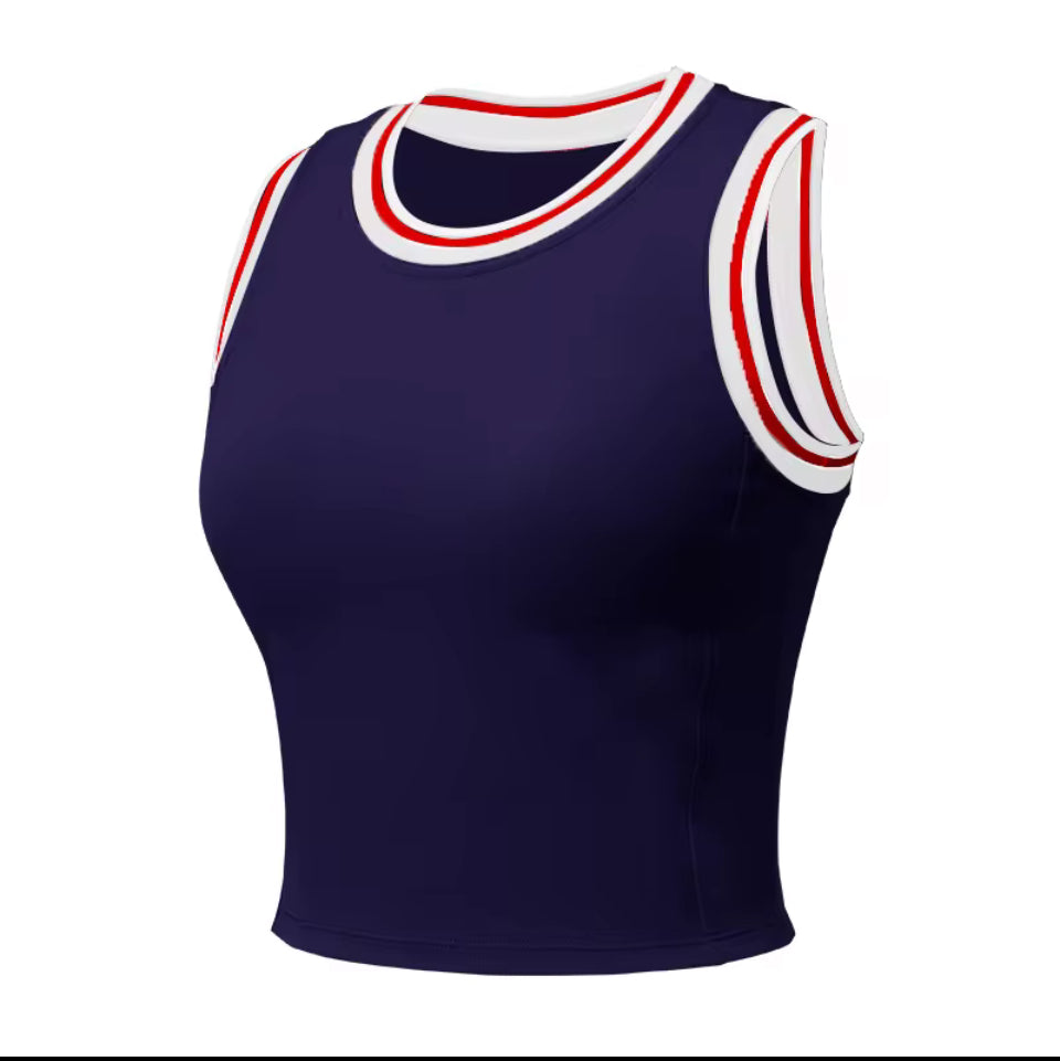 Crop vest - padded  - Navy