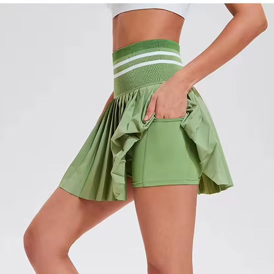 High waisted pleated skirt - Mint