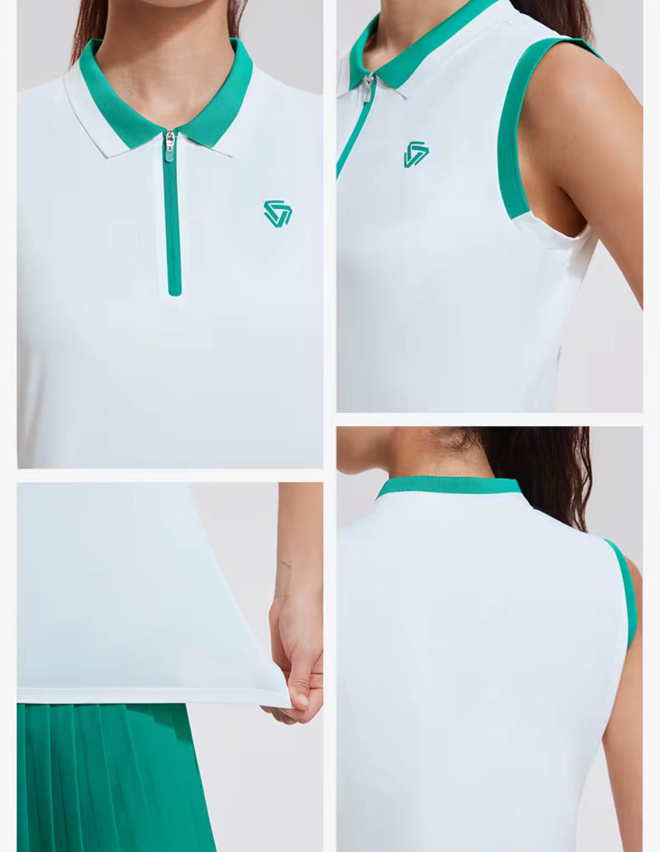 Sleeveless Half zip Golf Tank Top - Navy