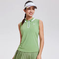 BirdieGirl signature Zip golf tank top | Sleeveless Polo - Matcha
